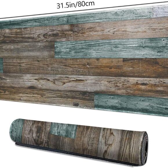 Extended Gaming Mouse Pad Vintage Wood Grain Pattern (31.5x11.8x0.12Inch) - Picture 3 of 7